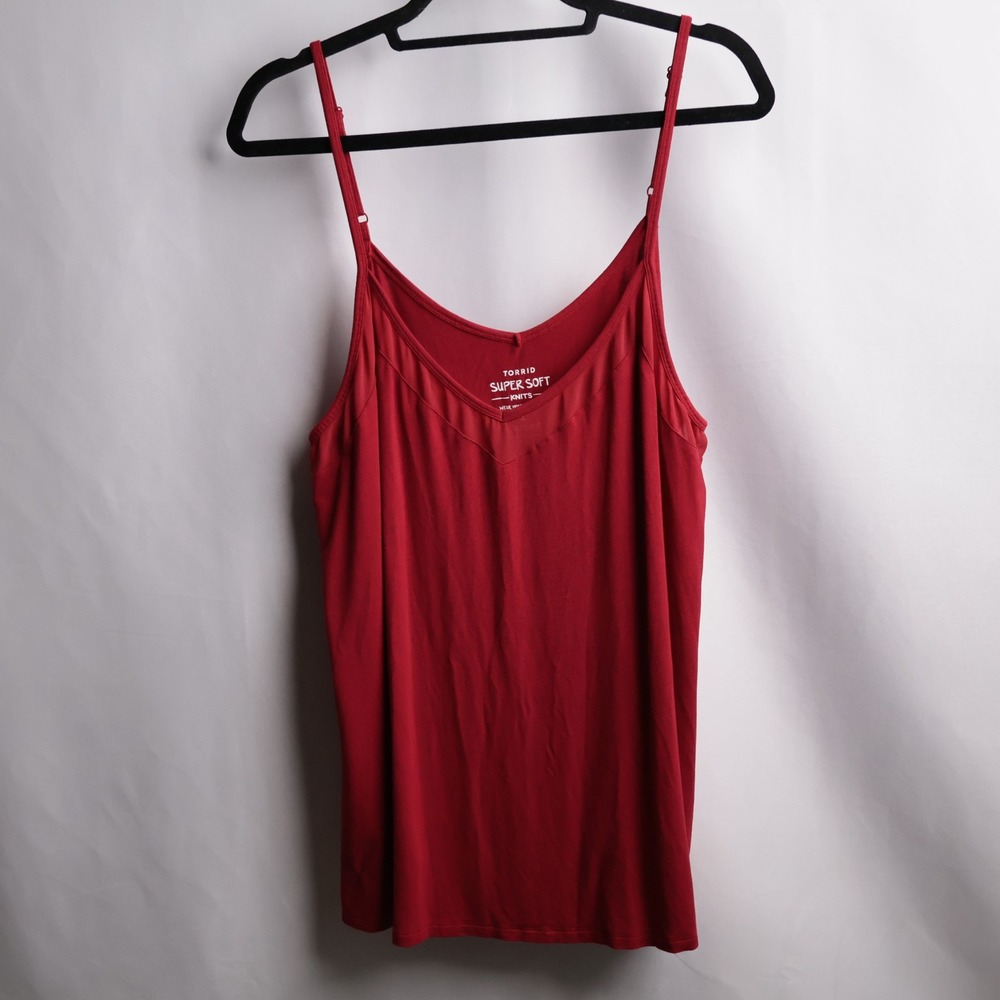 Torrid Super Soft Knits Red V-Neck Cami Tank Top Plus Size 1 11291275